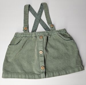 Zara Baby Green Corduroy Pinafore Skirt Overall 18–24 Months Made in Spain